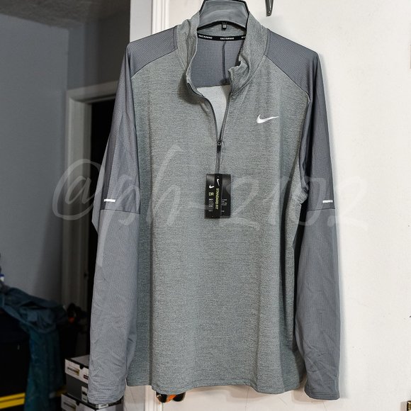 Nike‎ Dri-FIT Men's 1/2-Zip Running Top GREY - Picture 1 of 9